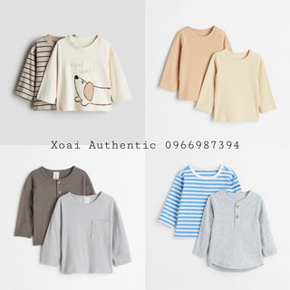 set 2 áo dài tay cho bé HM auth