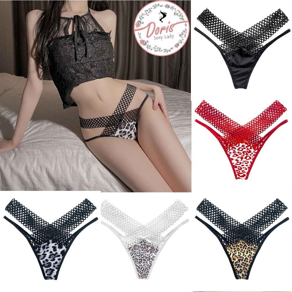 [Che tên] Quần lót nữ lọt khe ren cạp chéo họa tiết da báo quyến rũ LK025