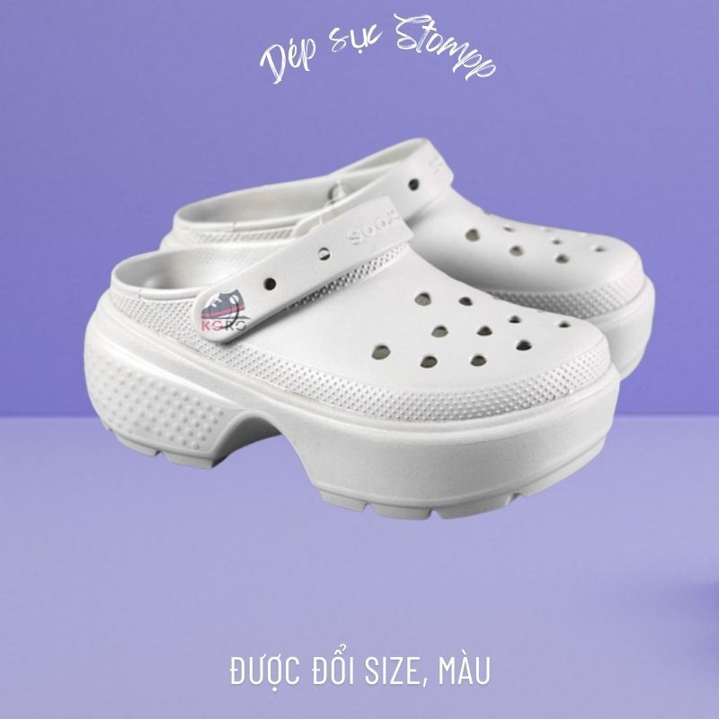 Cross nữ XẢ LỖ đế cao  sục STOMP hách dáng dép sục nữ 7cm cao cấp độn đế êm chân dễ đi KORO