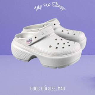 Cross nữ XẢ LỖ đế cao  sục STOMP hách dáng dép sục nữ 7cm cao cấp độn đế êm chân dễ đi KORO