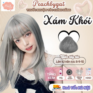Thuốc nhuộm tóc XÁM KHÓI cần thuốc tẩy tóc của Peachbygat , Peach bygat