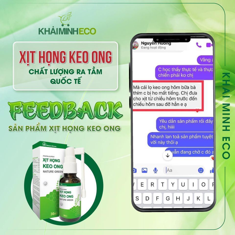 Xịt Họng Keo Ong - Nature Green - Lọ 30ml