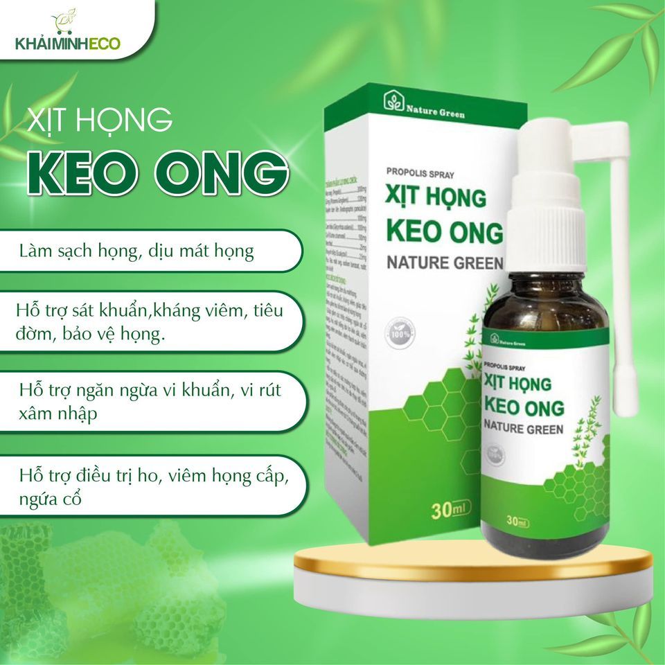 Xịt Họng Keo Ong - Nature Green - Lọ 30ml