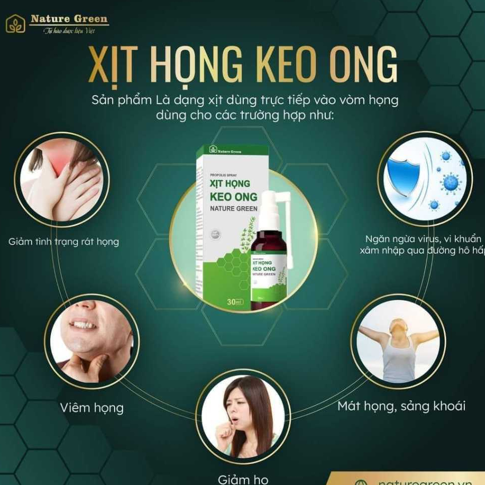 Xịt Họng Keo Ong - Nature Green - Lọ 30ml