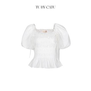Tubycatu | áo kiểu lila white top