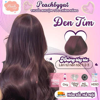 Thuốc nhuộm tóc ĐEN TÍM không cần dùng thuốc tẩy tóc của Peachbygat , Peach bygat