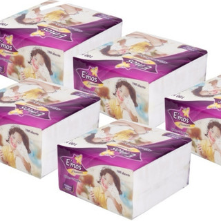 (Hàng chính hãng) Combo 5 gói giấy ăn emos cao cấp siêu dai siêu mịn kích thước 33x33cm