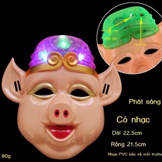 Sỉ đồ chơi trung thu, mặt nạ hóa thân Chư Bát Giới có nhạc, có đèn phát sáng cho bé đi rước đèn Tết Trung Thu