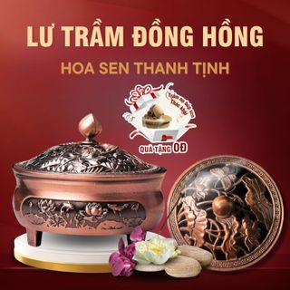 Lư Xông Trầm Hương TramVN99 Đỉnh Đốt Nhang Bằng Hợp Kim Đồng Đúc Nguyên Khối Thiết Kế Tinh Xảo Kèm Lót Bông Chống Cháy