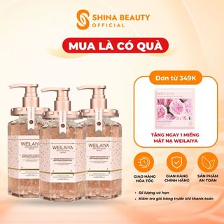 Sữa tắm nước hoa Weilaiya,Gel tắm thơm với tinh chất hoa hồng Damask tạo bọt dưỡng ẩm lưu hương và làm sạch mụn lưng
