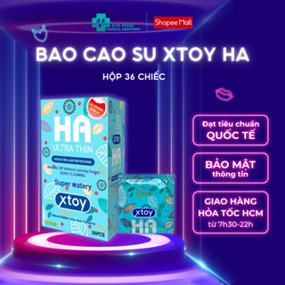 Bao cao su XTOY HA Ultra thin, siêu mỏng, siêu nhiều bôi trơn 2000mg gốc nước, hộp 36 chiếc