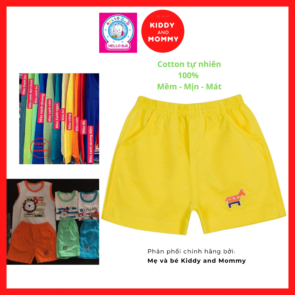 Quần short thêu màu bé trai/bé gái QL0595 HELLO B&B - HELLO BB