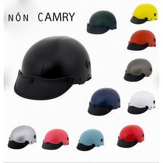 Mũ bảo hiểm 1/2 nửa đầu Camry sơn nhám + lưỡi trai che nắng chính hãng