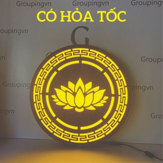 Đèn hào quang,đèn hoa sen ánh sáng vàng, đèn trang trí bàn thờ