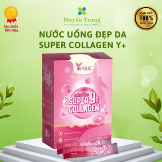 Gói uống Super Collagen Y+ ngăn vừa da chảy xệ, dưỡng ẩm da căng mọng, mịn màng - Hộp 12 gói