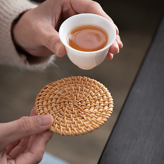 Lót ly Mây Tre Đan Thuỷ Khanh, lót ly mây tròn đường kính 12cm, decor, trang trí nhà cửa