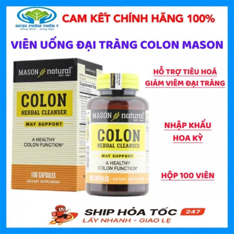 Viên Uống Hỗ Trợ Chức Năng Đại Tràng Mason Natural Colon Herbal Cleanser 100 Viên