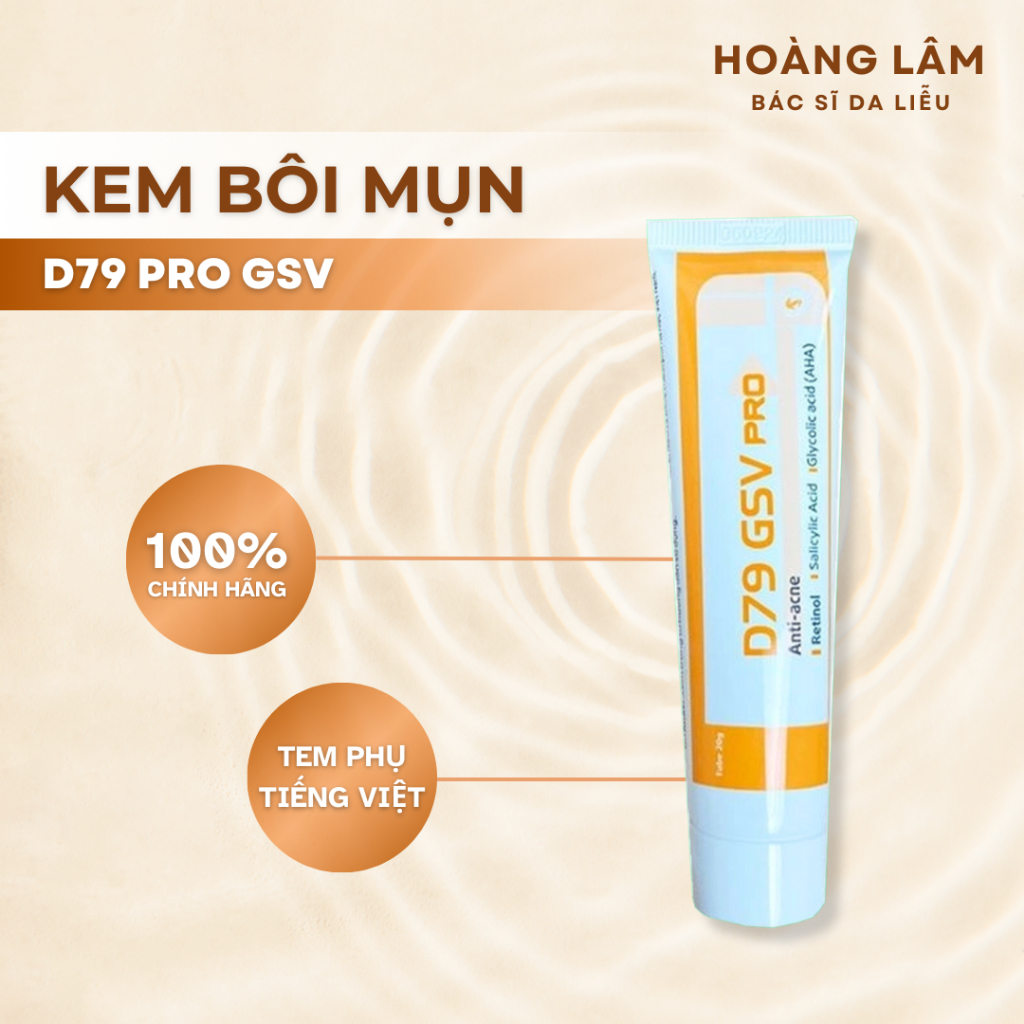 Kem D79 Pro GSV Dưỡng Ẩm, Giảm Mụn, Mờ Thâm, Trẻ Hoá Da (Retinol, Salicylic, AHA) - 20g - Dr. Hoàng 