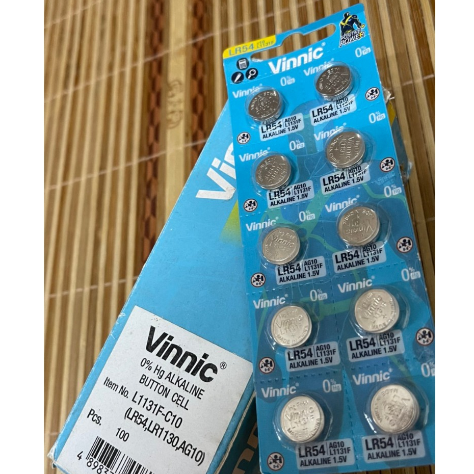 Vỉ pin VINNIC AG10 SG10 G10-A SR54 LR54 189 387 389 390 LR1130 SR1130 LR1131 SR1131 1138SO 1130 1.55