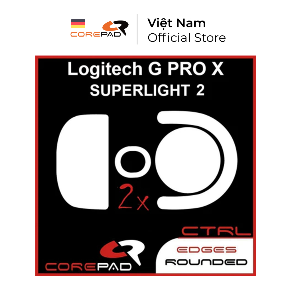 2 Bộ Feet chuột PTFE Corepad Skatez CTRL - Logitech G PRO X SUPERLIGHT 2 Wireless - Corepad Official