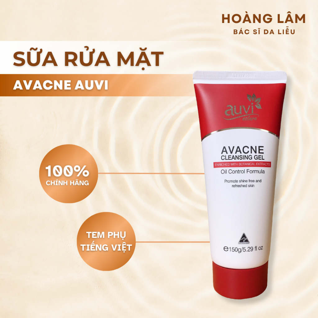 (Hàng công ty) Sữa Rửa Mặt da mụn.Avacne cleansing gel Auvi nature oil control formula 150g - Dr. Ho