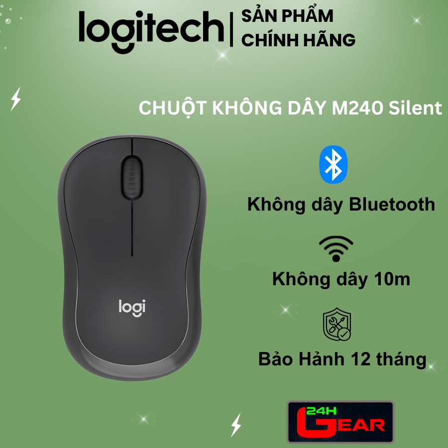 Chuột không dây Bluetooth Logitech M240 Silent giảm ồn - Nhỏ gọn