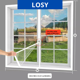  Rèm ngăn Lạnh điều hoà rèm nhựa trong suốt pvc ngăn lạnh điều hòa rèm cửa sổ chắn mưa có khóa kéo điều hòa LOSY 