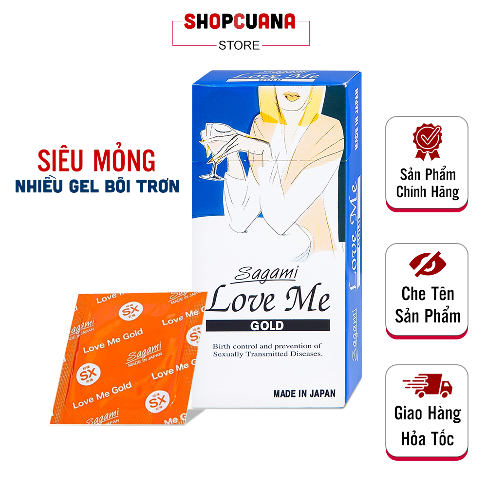 Bao Cao Su Sagami Love Me (Hộp 10 Cái) - Dòng Bcs Siêu Mỏng & Nhiều Gel Bôi Trơn Cho Cảm Xúc Chân Thực, Tăng Khoái Cảm!