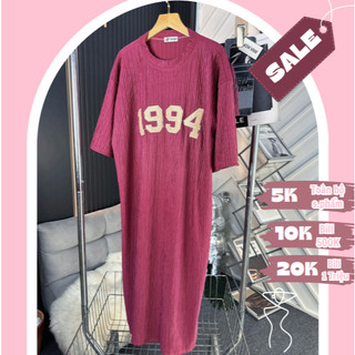 ĐSD02 Đầm Váy Suông Nữ In Hoạ Tiết 1994 Form Rộng Cổ Tròn Tay Lỡ Dáng Dài Freesize 50-90kg Bầu Mặc Xinh LiVi Bigsize