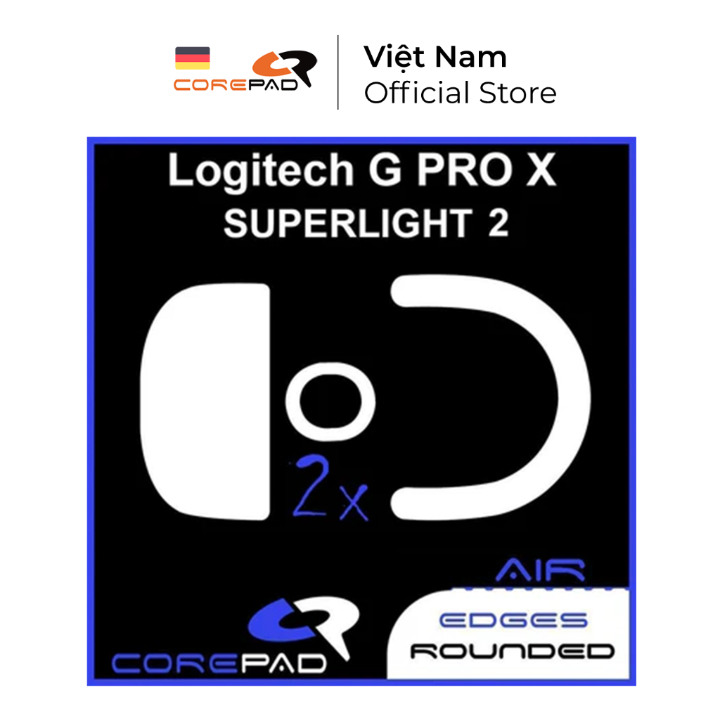 Feet chuột PTFE Corepad Skatez AIR Logitech G PRO X SUPERLIGHT 2 Wireless (2 bộ) - Corepad Official 
