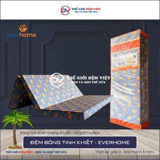 Đệm bông tinh khiết kháng khuẩn everhome - vải gấm valize - hàng chính hãng