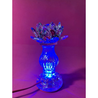 ( Giá 1 cặp ) Cặp đèn hoa sen pha Lê 1 bông cao 18cm