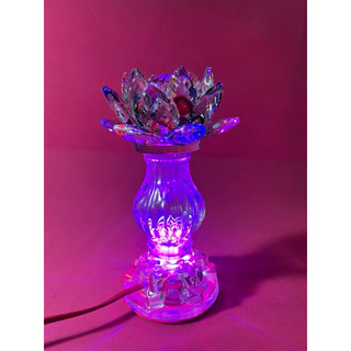( Giá 1 cặp ) Cặp đèn hoa sen pha Lê 1 bông cao 18cm