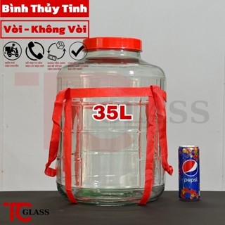 [Giá Rẻ] Bình Thủy Tinh Ngâm Rượu Có Vòi 35L ( Vòi Mạ Bạc Cao Cấp )