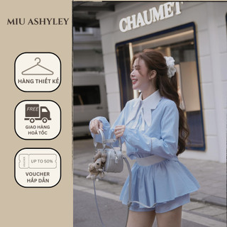 [HÀNG LOẠI 1] Set áo phối cổ chân váy xếp ly NDLN 𝐒𝐰𝐚𝐧𝐲 𝐒𝐞𝐭