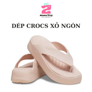  Dép Nữ Xỏ Ngón Crocs Màu Hồng Nhạt Siêu Bền Nhẹ Đế Cao 4cm Thiết Kế Thoải Mái Dễ Dùng - CROCSXNPINK1 