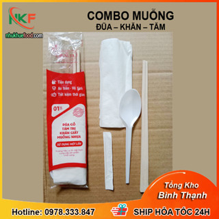 200 Bộ Combo Muỗng Đũa Tăm Giây Đã Tiệt Trùng, Sang Trọng, Chăc Chắn. Dùng Một Lân