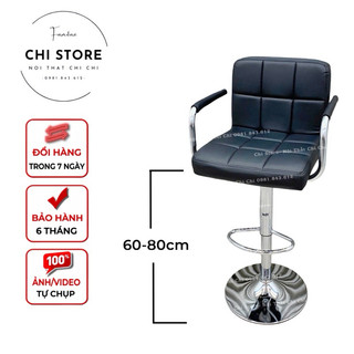 Ghế Trang Điểm, Ghế Ngồi Quầy Lễ Tân Tay Vịn Mặt Da Điều Chỉnh Độ Cao 60-80cm Và Xoay 360 Độ