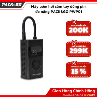 Máy bơm hơi cầm tay pack&go pwp01 dùng pin đa năng - 5 chế độ bơm, tự ngắt khi bơm đầy