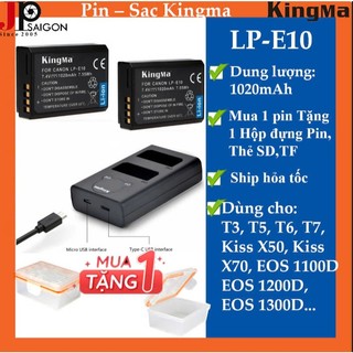 PIN SẠC ĐÔI VER 2 KINGMA  THAY THẾ CHO MÁY ẢNH LP-E10
