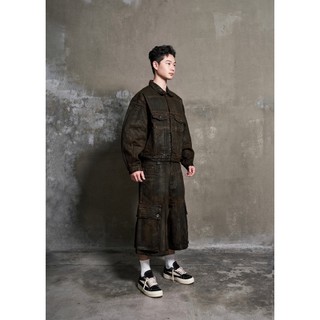 BEVIS DENIM JACKET (BROWN) - ÁO KHOÁC DENIM (NÂU)