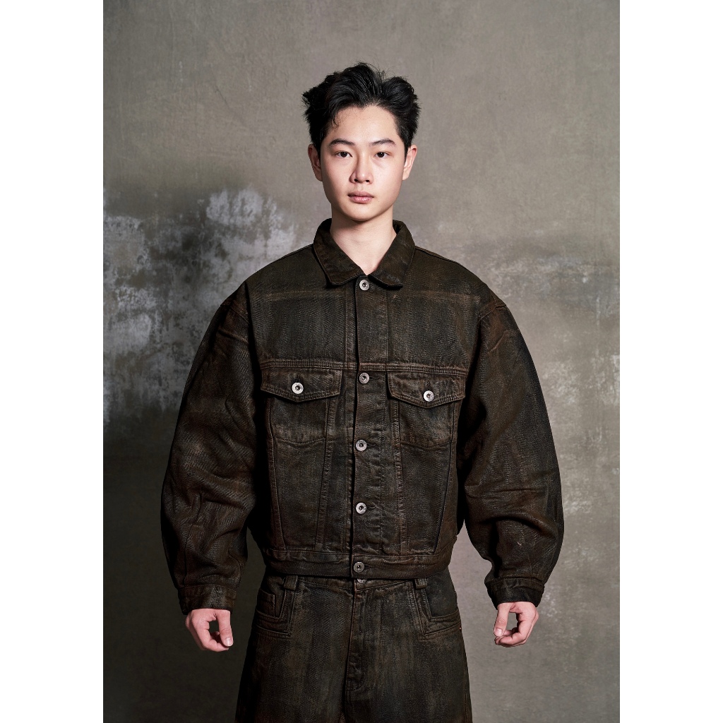 BEVIS DENIM JACKET (BROWN) - ÁO KHOÁC DENIM (NÂU)