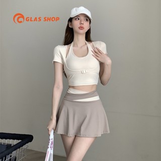 Đồ Tập Gym Yoga Pickleball Nữ Đi Bơi Đi Biển GLASSHOP Áo Croptop Có Mút Nâng Ngực Ôm Body - GL17