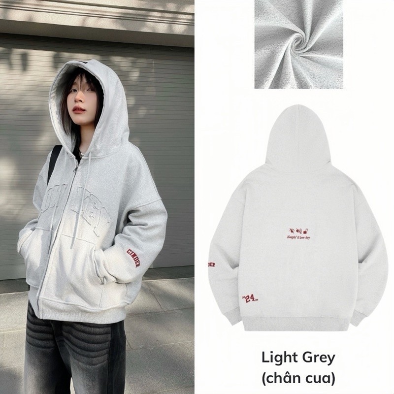 Áo Hoodie Zip Nỉ Lông Cáo Form Rộng Amee Studio/ Signature