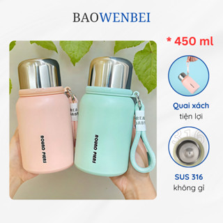 Bình nước giữ nhiệt Thermal Cup dung tích 450ml, bình giữ nhiệt mini bằng inox 316 an toàn, giữ nhiệt 12 tiếng BN113