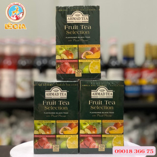Bộ sưu tập trà đen hoa quả ahmad gồm 4 vị: táo, chanh, dâu, đào và chanh dây - hộp 40g - ahmad fruit tea collection
