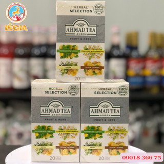 Bộ sưu tập trà thảo mộc ahmad gồm 4 vị: chanh gừng, chanh bạc hà, cúc sả, detox -hộp 40g- ahmad fruit & herb collection