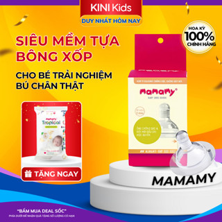 Núm Ty Silicon Siêu Mềm Mô Phỏng Tự Nhiên Cho Bé Mamamy 0-12 Tháng Tuổi