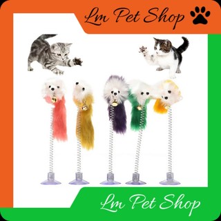 Chuột lò xo đế hít đồ chơi cần câu tự tương tác cho mèo đồ chơi cho thú cưng - LmPetshop