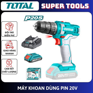 Total máy khoan dùng pin 20v kèm pin sạc tdli200518